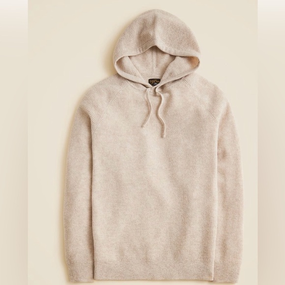 J. Crew Sweaters - J. Crew Beige Cashmere Waffle Knit Hoodie